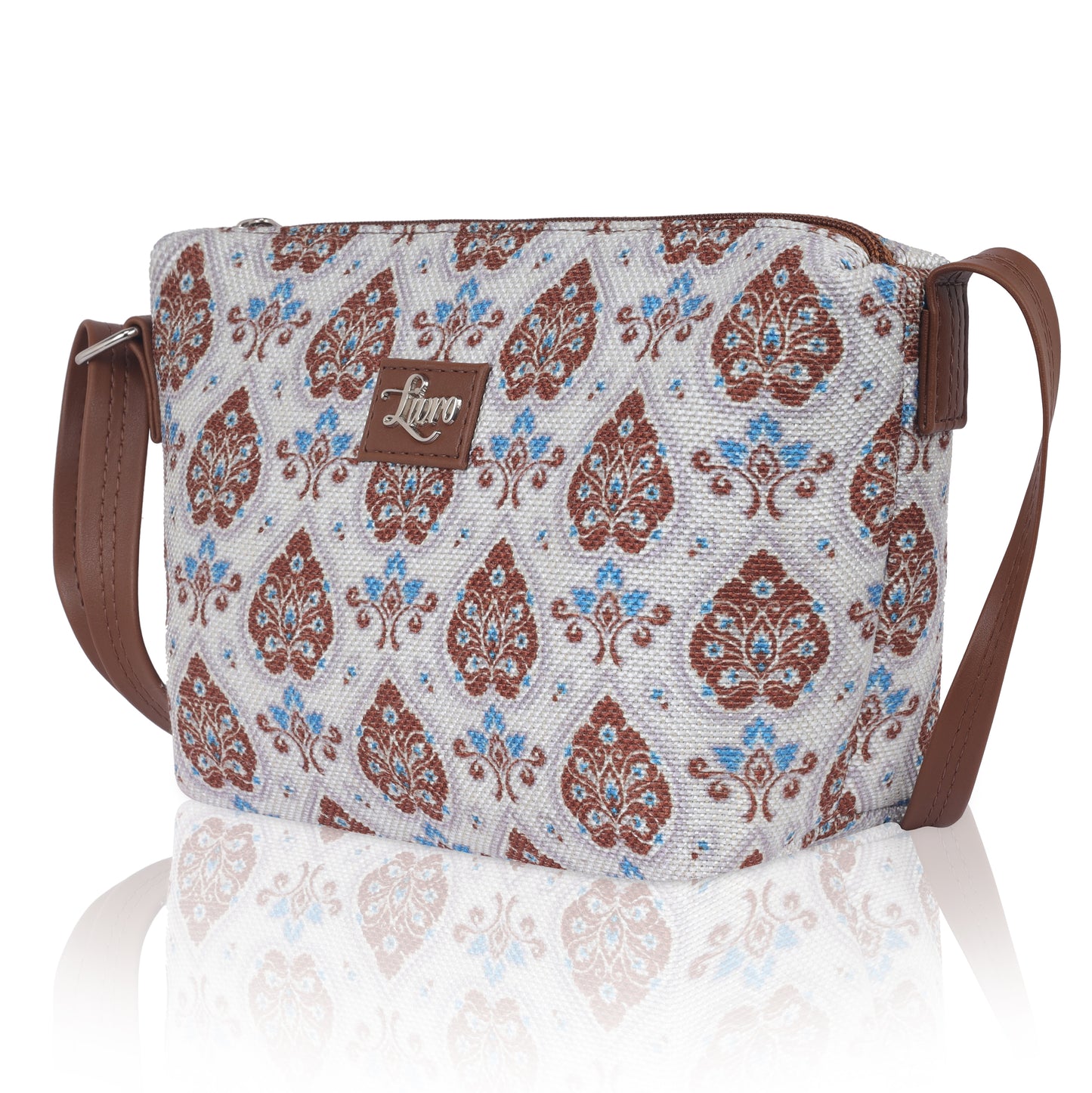 Vegan Leather Purple White Sling Bag