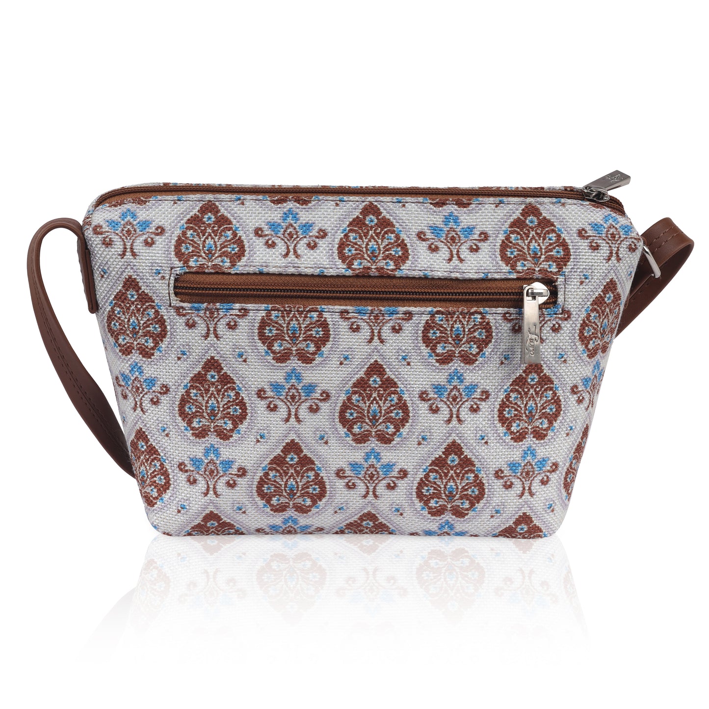 Vegan Leather Purple White Sling Bag