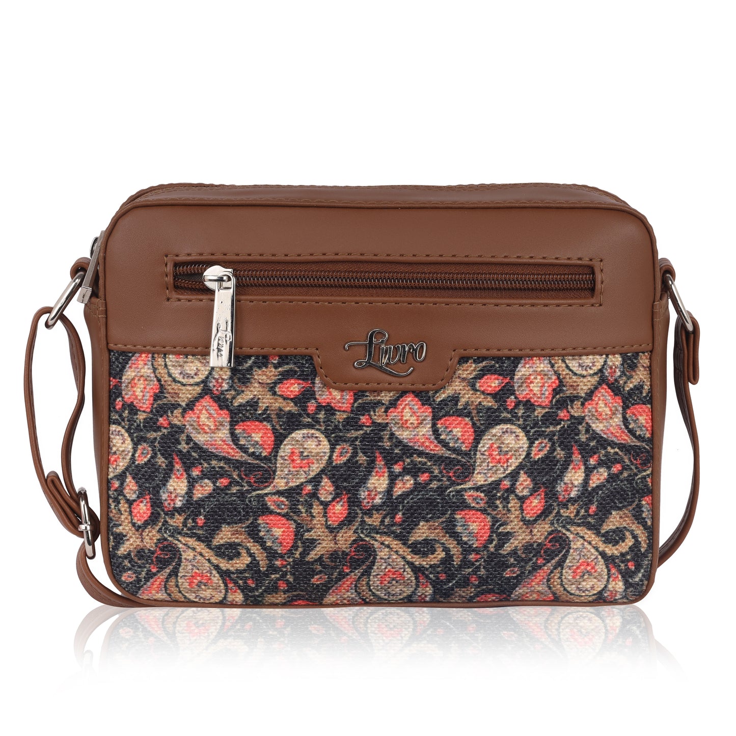 Vegan Leather Paisley Floral Sling bag