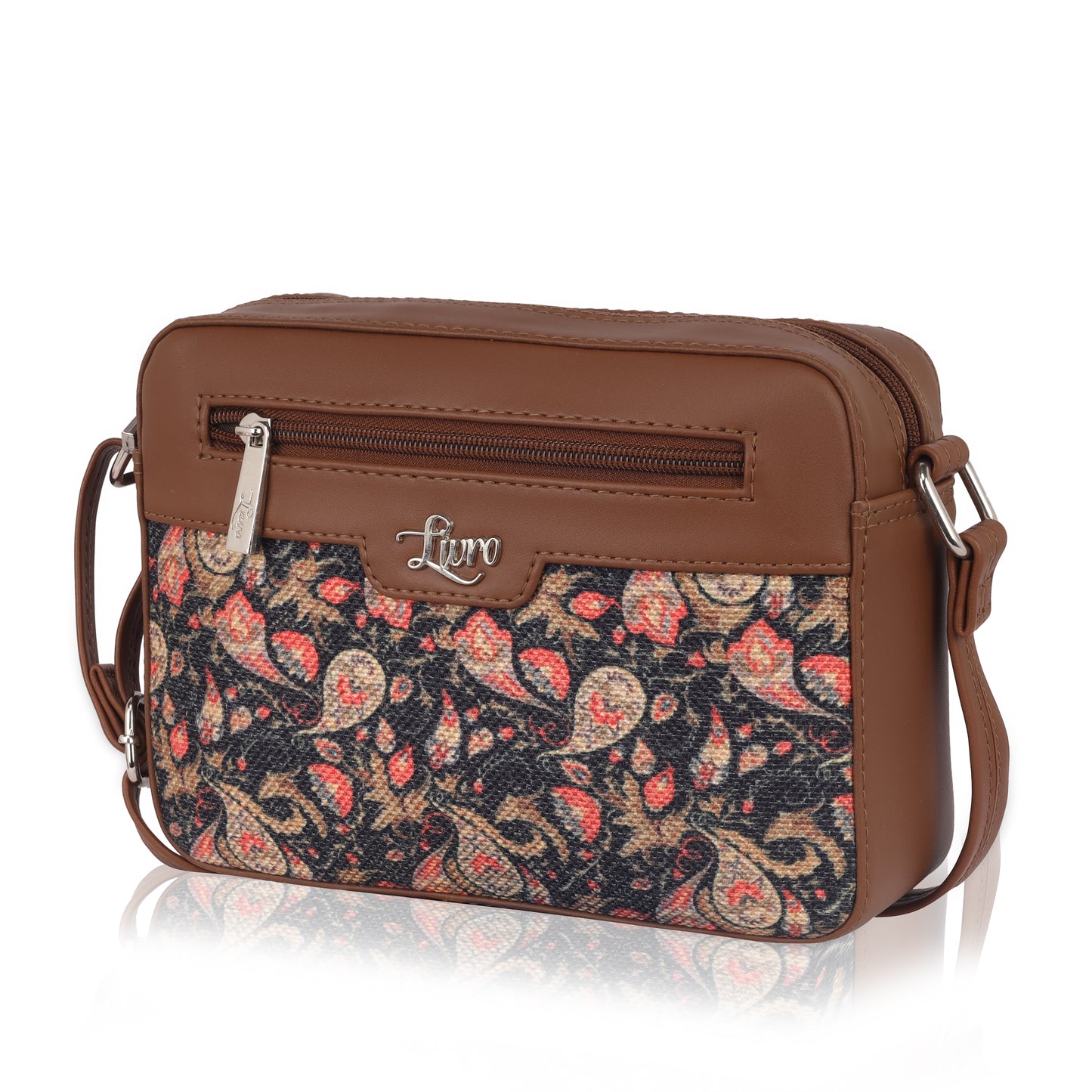 Vegan Leather Paisley Floral Sling bag