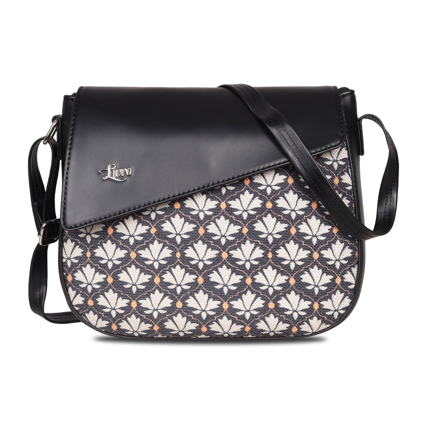 Vegan Leather Deco Floral Sling Bag