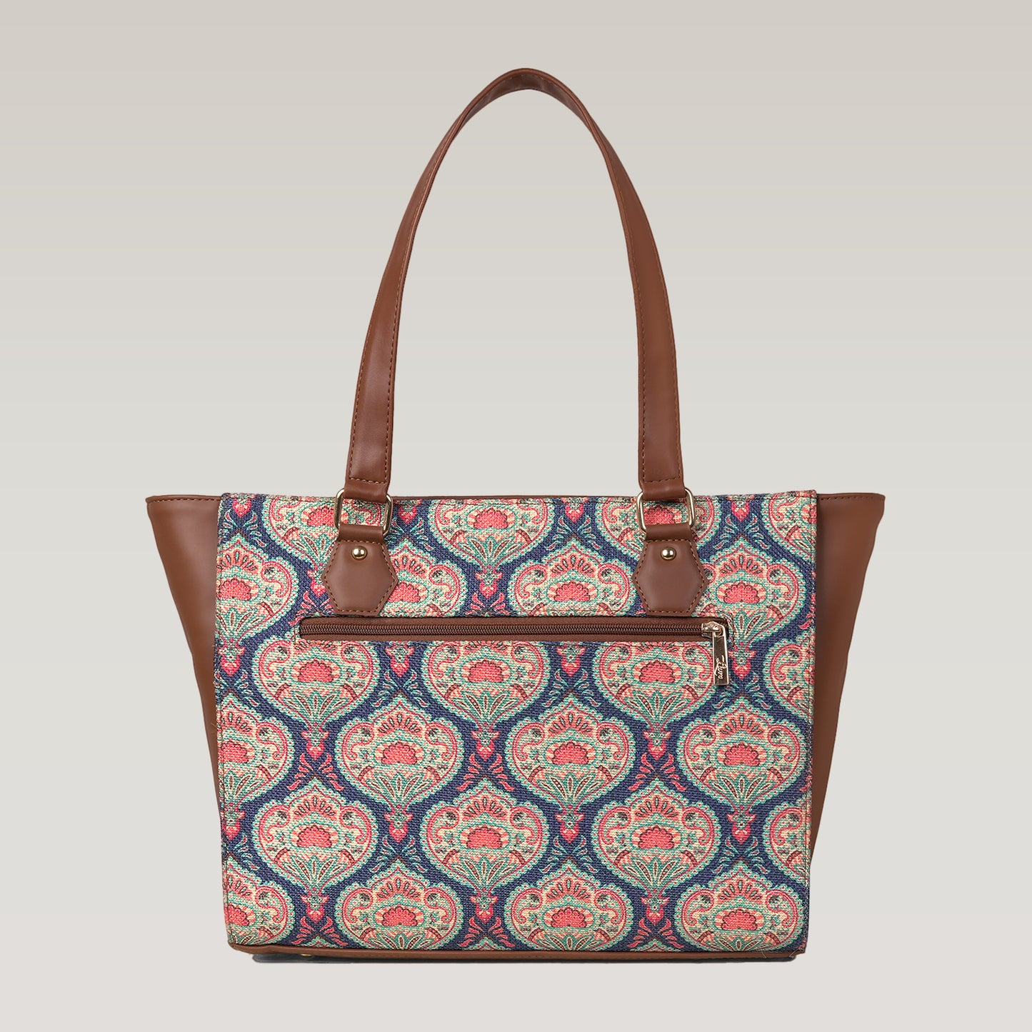 Vegan Leather Floral Flourish Tote Laptop Bag For Women