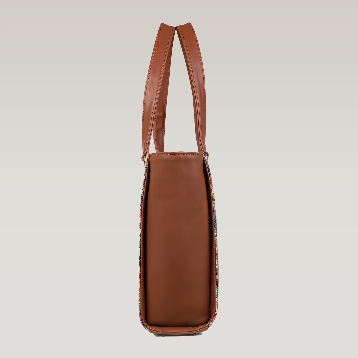 Vegan Leather Floral Flourish Tote Laptop Bag For Women