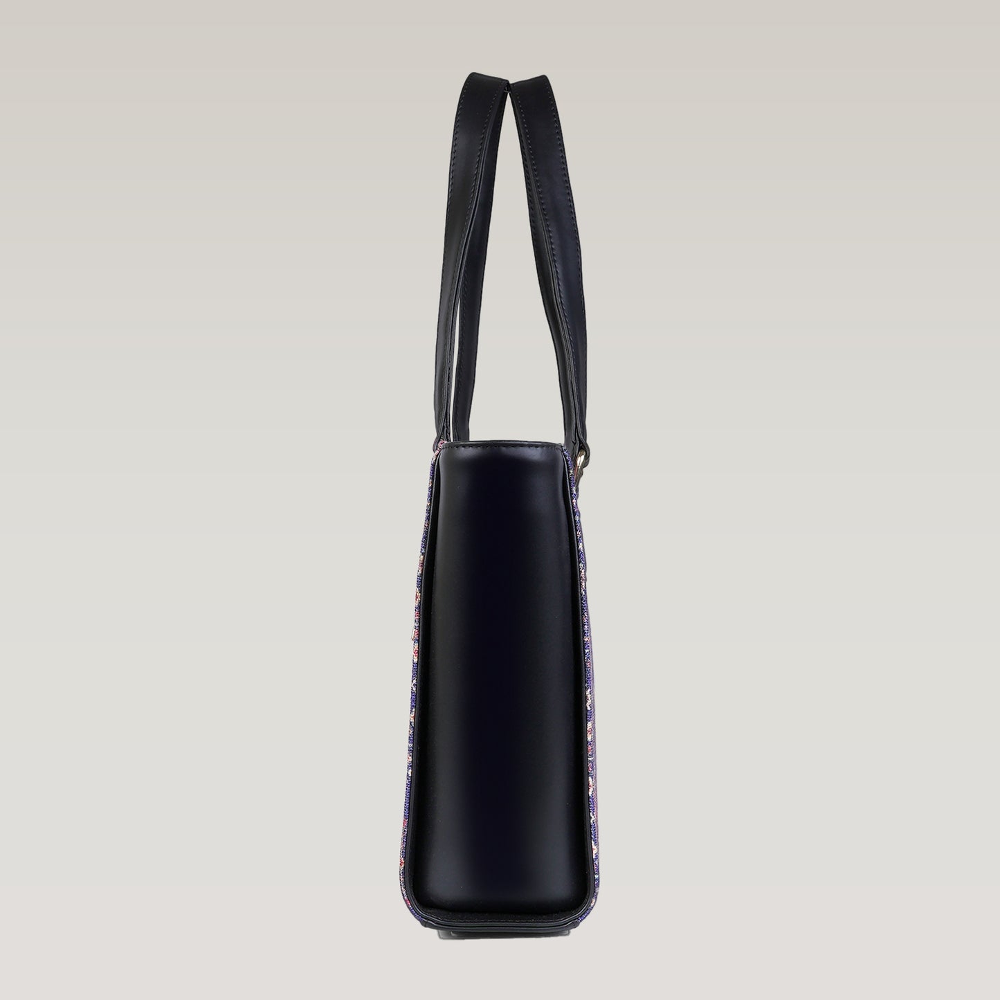 Vegan Leather Elegent Black Tote Laptop Bag For Women