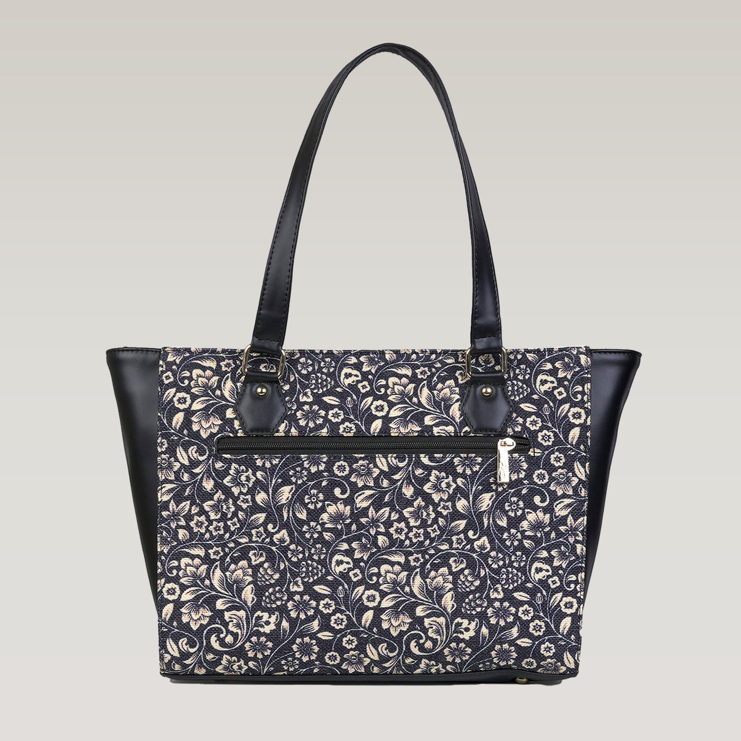 Vegan Leather Botanical Bloom Tote Laptop Bag For Women
