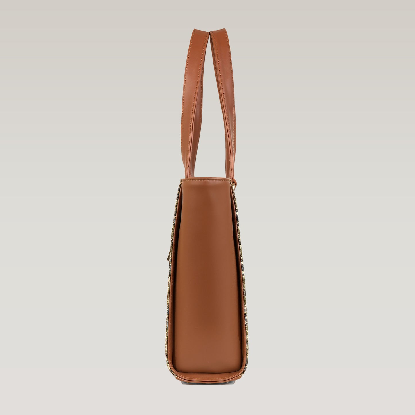 Vegan Leather Bloom Theme Tote Laptop Bag For Women