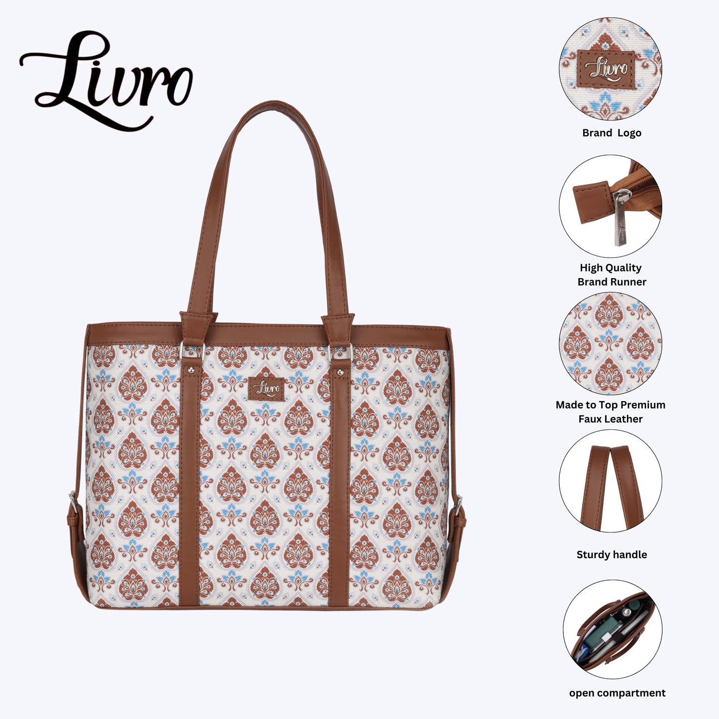 Purple White Women's Office Bag