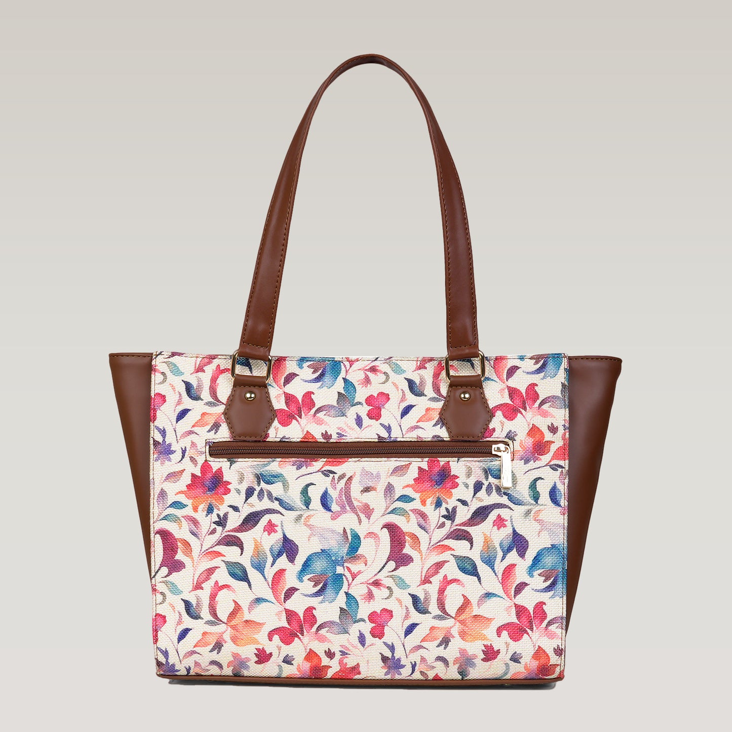 Vegan Leather Skecthy Floral Tote Laptop Bag For Women