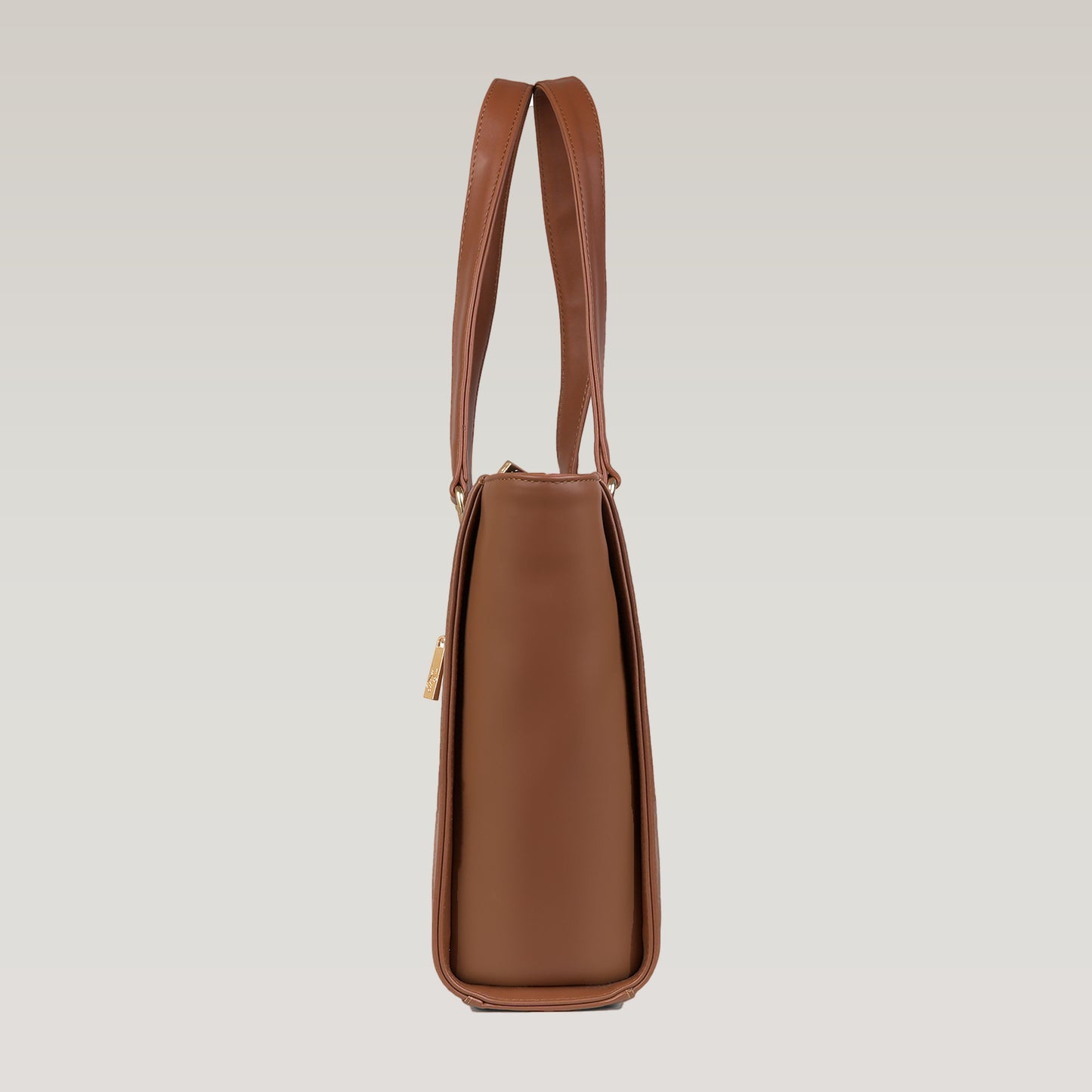 Vegan Leather Brown Tote Laptop Bag For Women