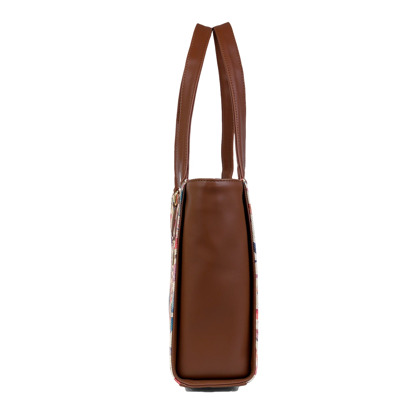 Vegan Leather Skecthy Floral Tote Laptop Bag For Women