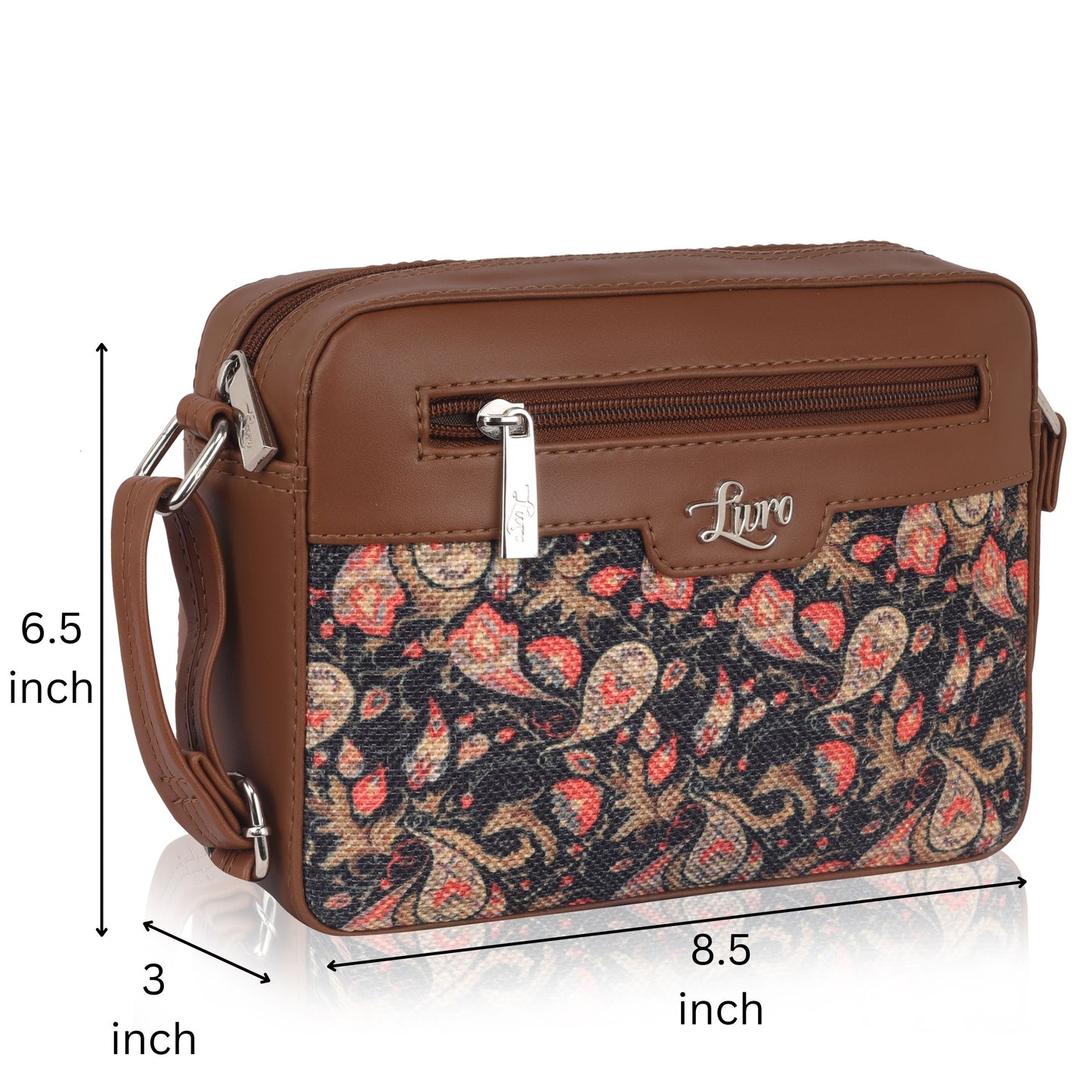 Vegan Leather Paisley Floral Sling bag