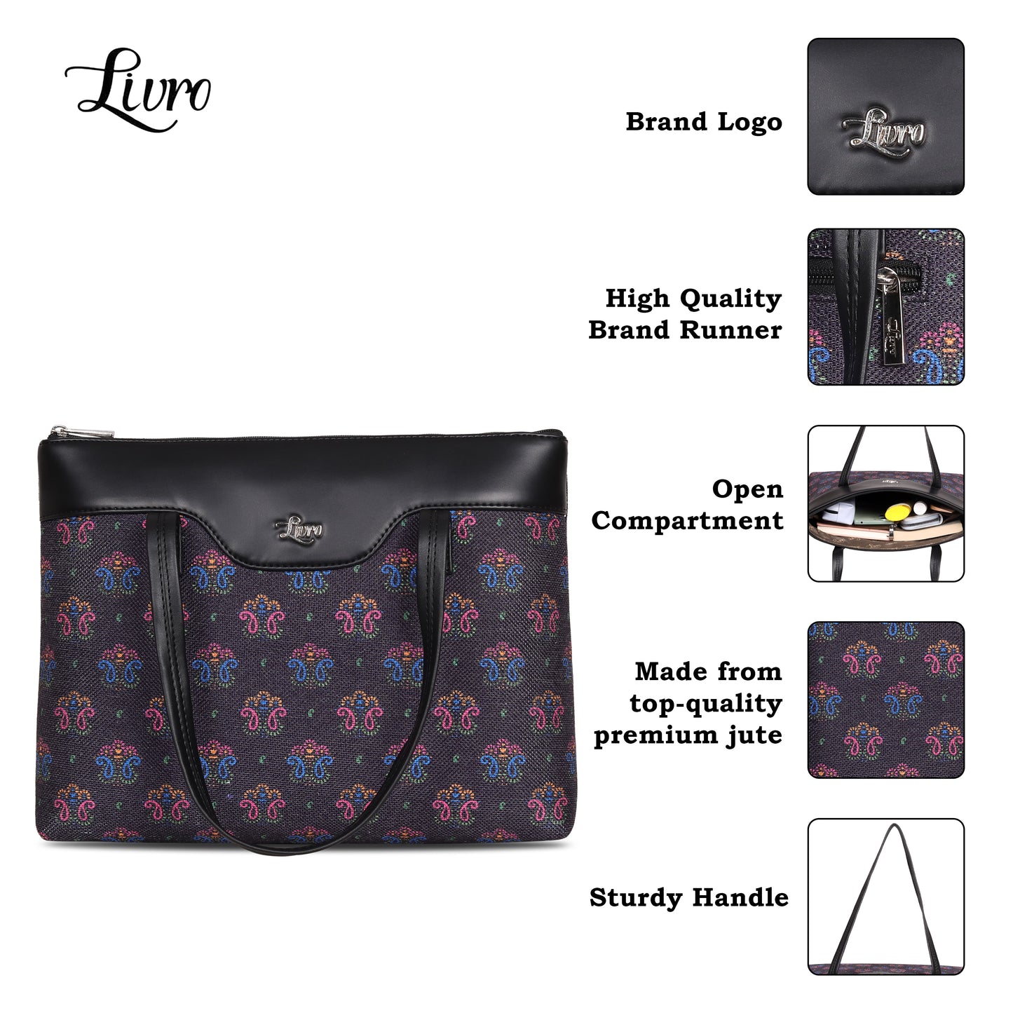 Vegan Leather Chumbak Grey Multi Tote Bag