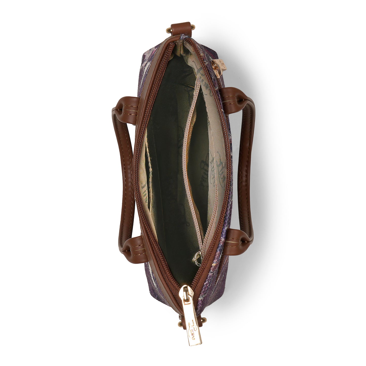 Lily Vegan Leather Tribal Blue Brown Sling Bag