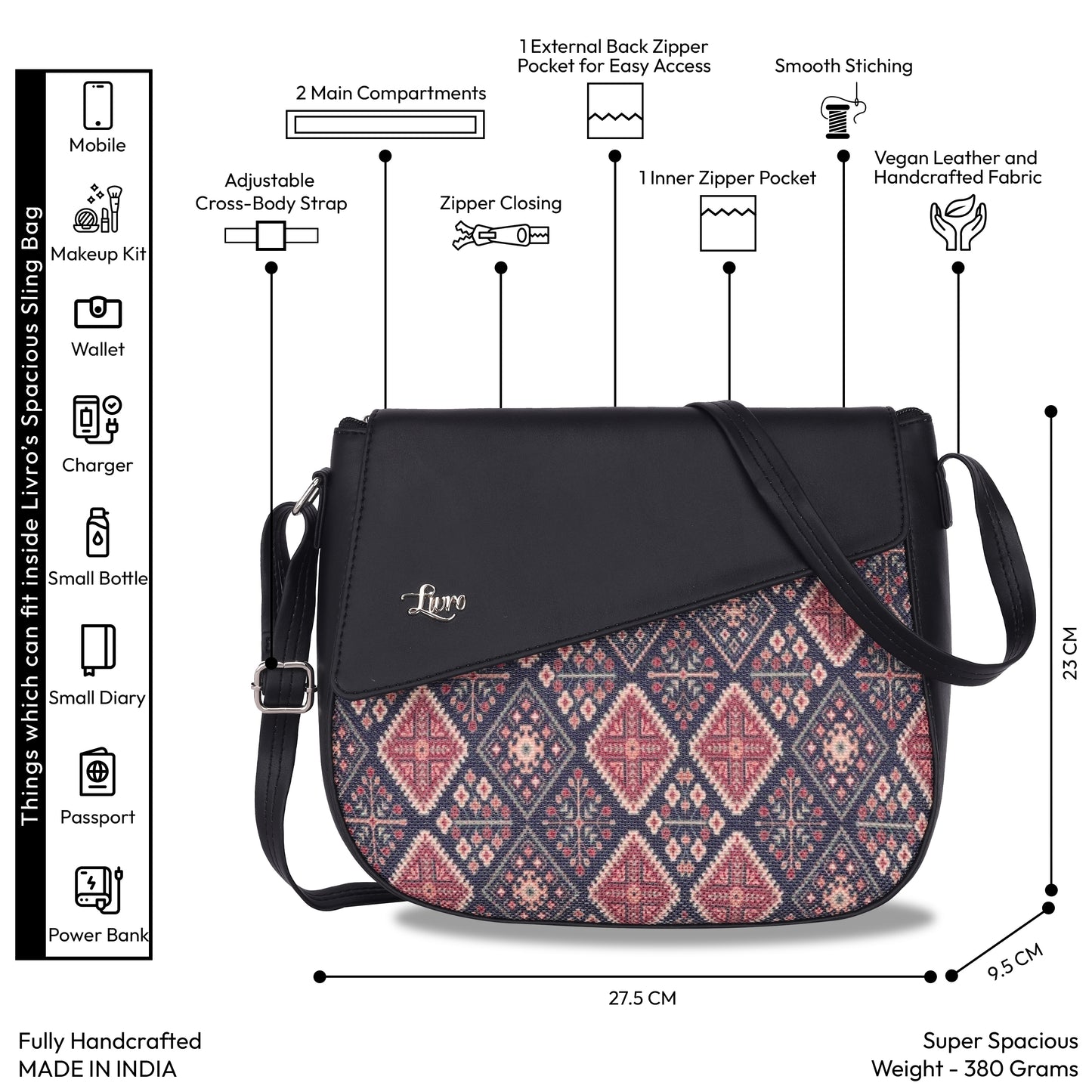 Vegan Leather Elegent Sling Bag