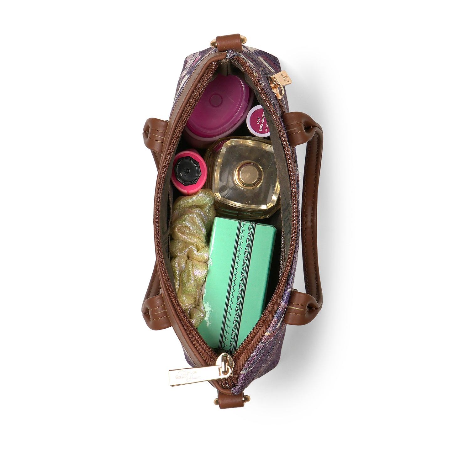 Lily Vegan Leather Tribal Blue Brown Sling Bag