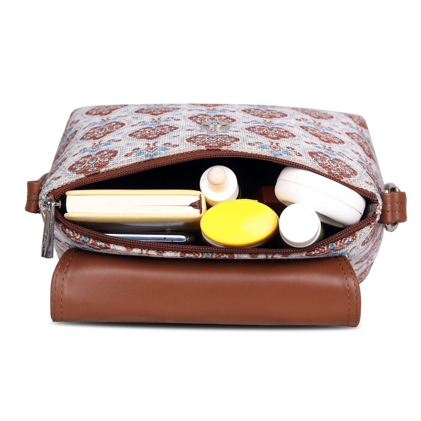 Vegan Leather Purple White Sling Bag