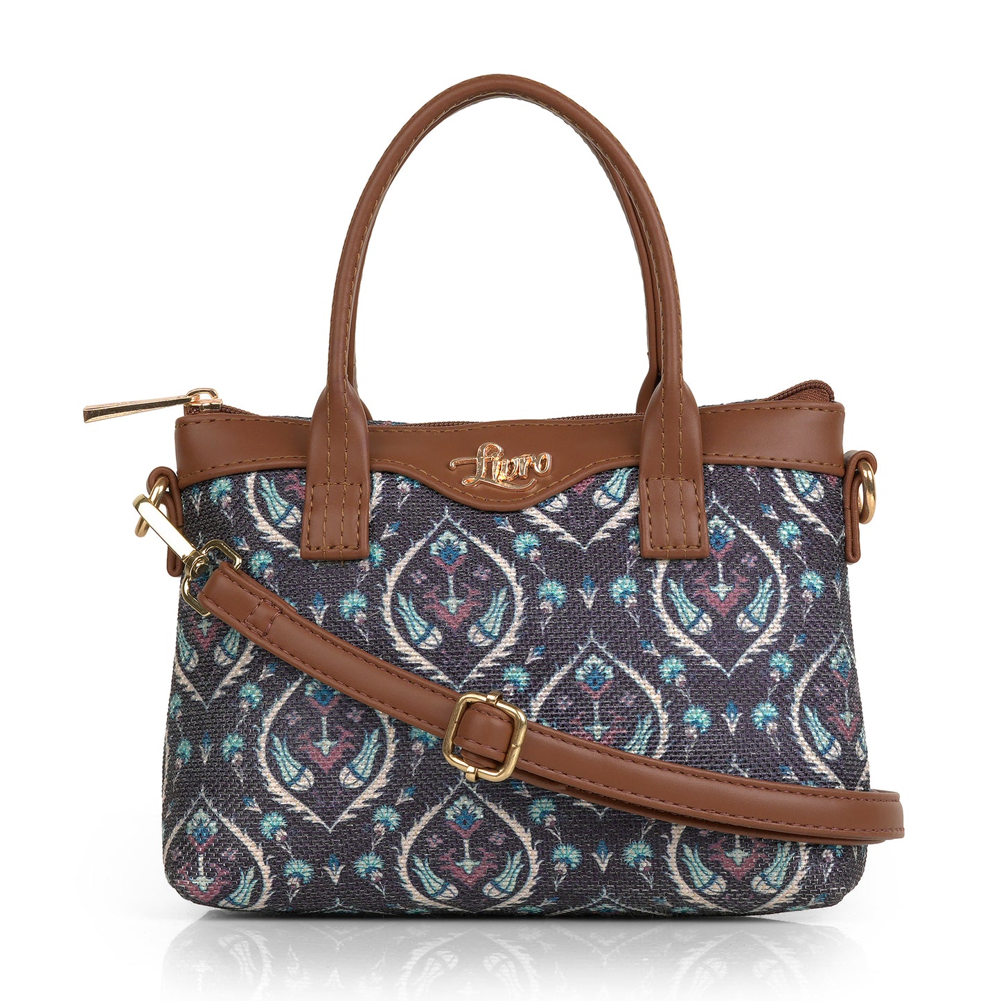 Lily Vegan Leather Seamless Purle Brown Sling Bag