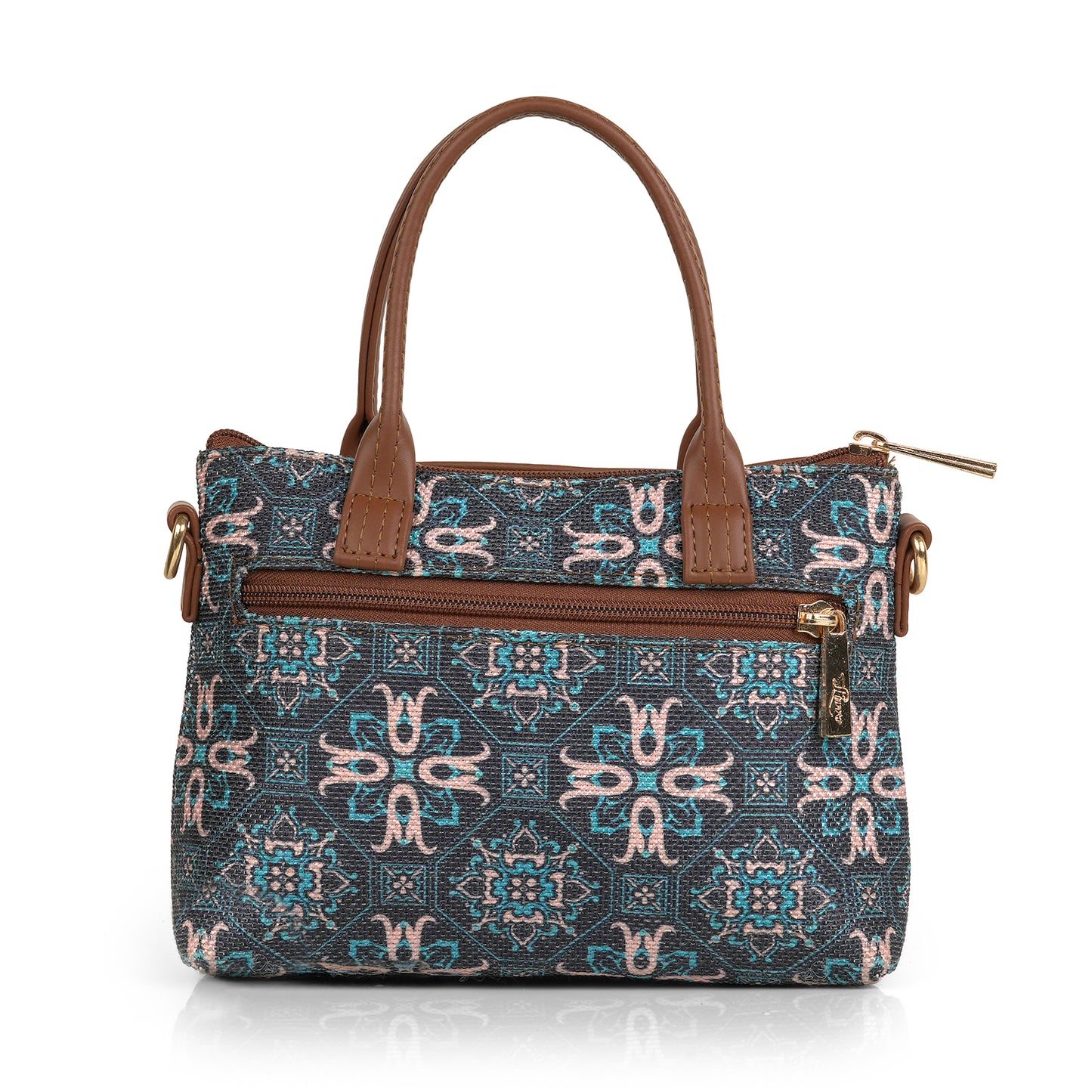 Lily Vegan Leather Mosaic Blue Brown Sling Bag