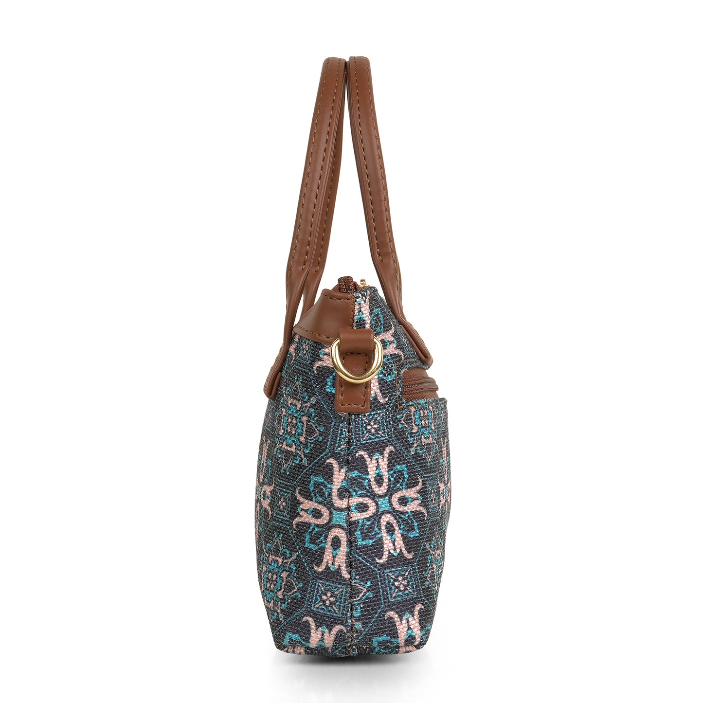 Lily Vegan Leather Mosaic Blue Brown Sling Bag