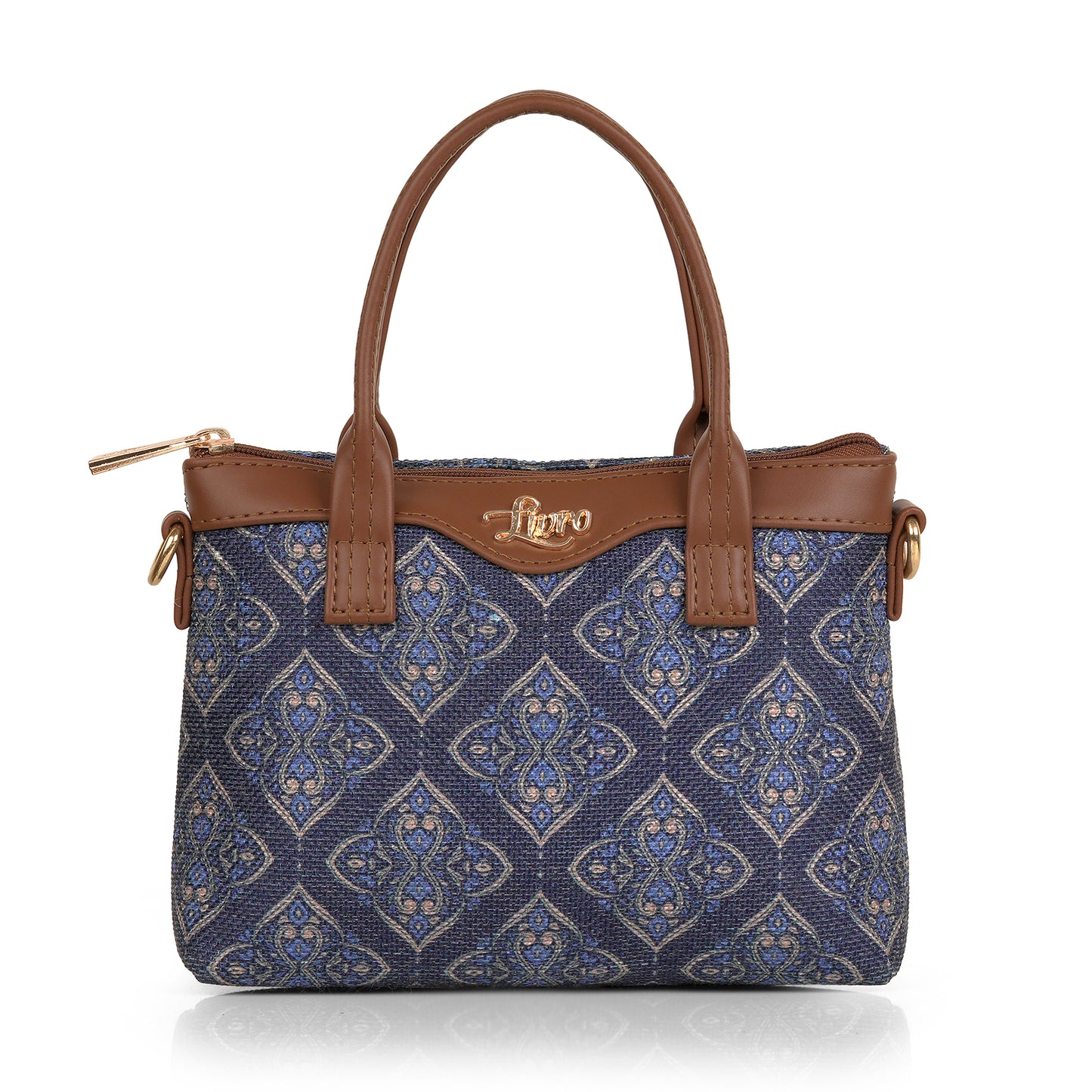 Lily Vegan Leather Tribal Blue Brown Sling Bag