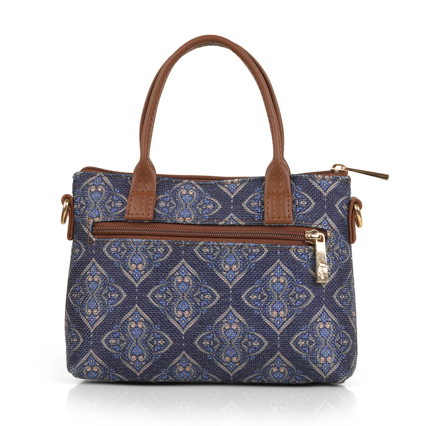 Lily Vegan Leather Tribal Blue Brown Sling Bag