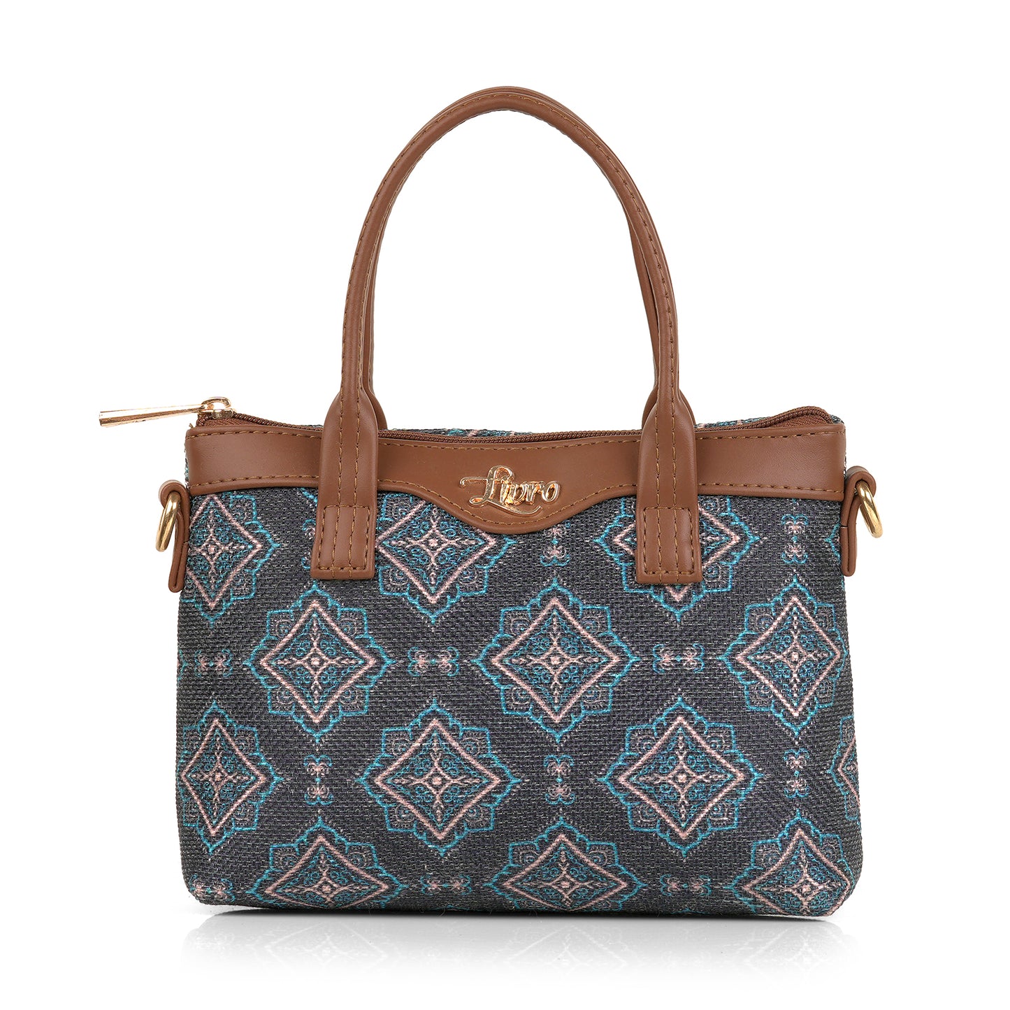 Lily Vegan Leather Moroccan Blue Brown Sling Bag