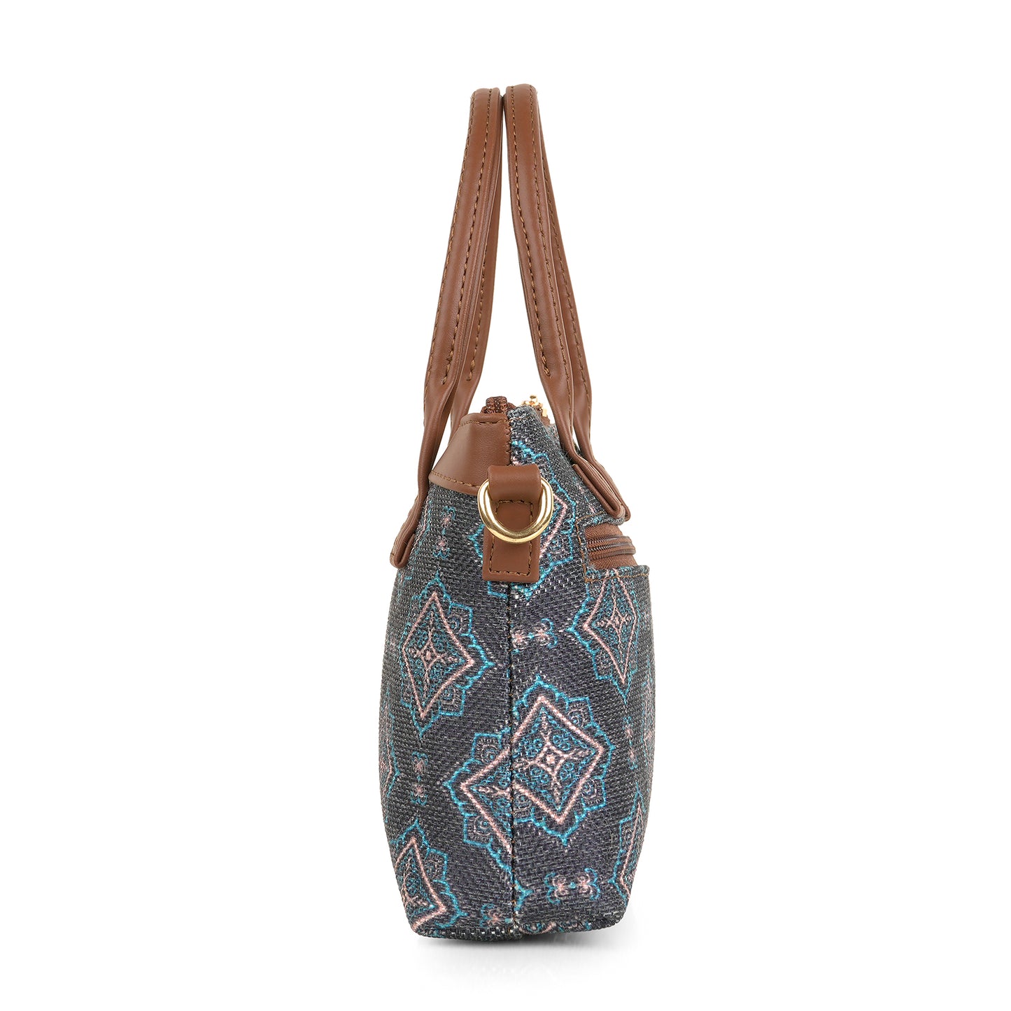 Lily Vegan Leather Moroccan Blue Brown Sling Bag