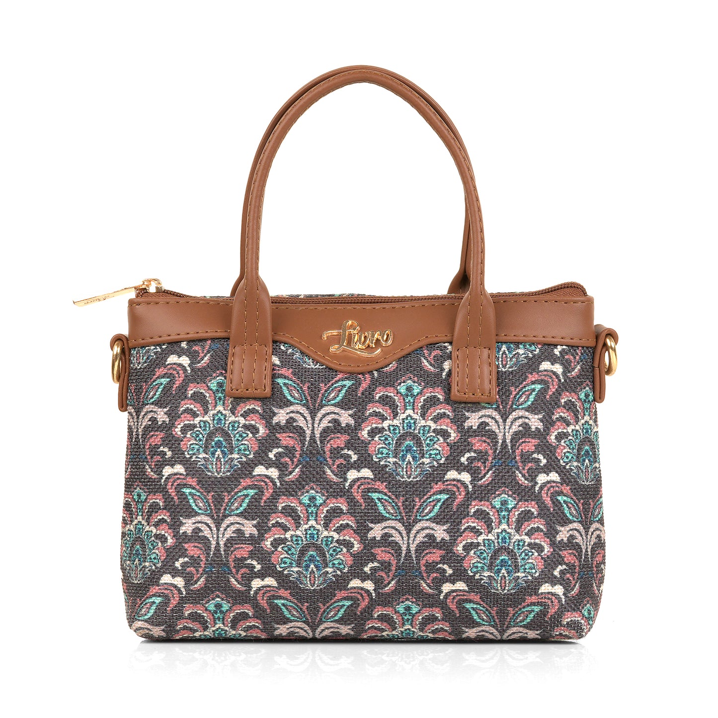 Lily Vegan Leather Motif Pink Brown Sling Bag