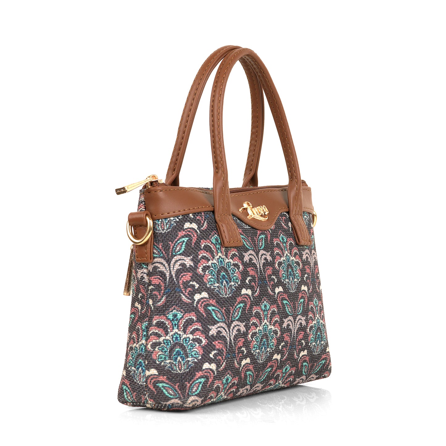 Lily Vegan Leather Motif Pink Brown Sling Bag