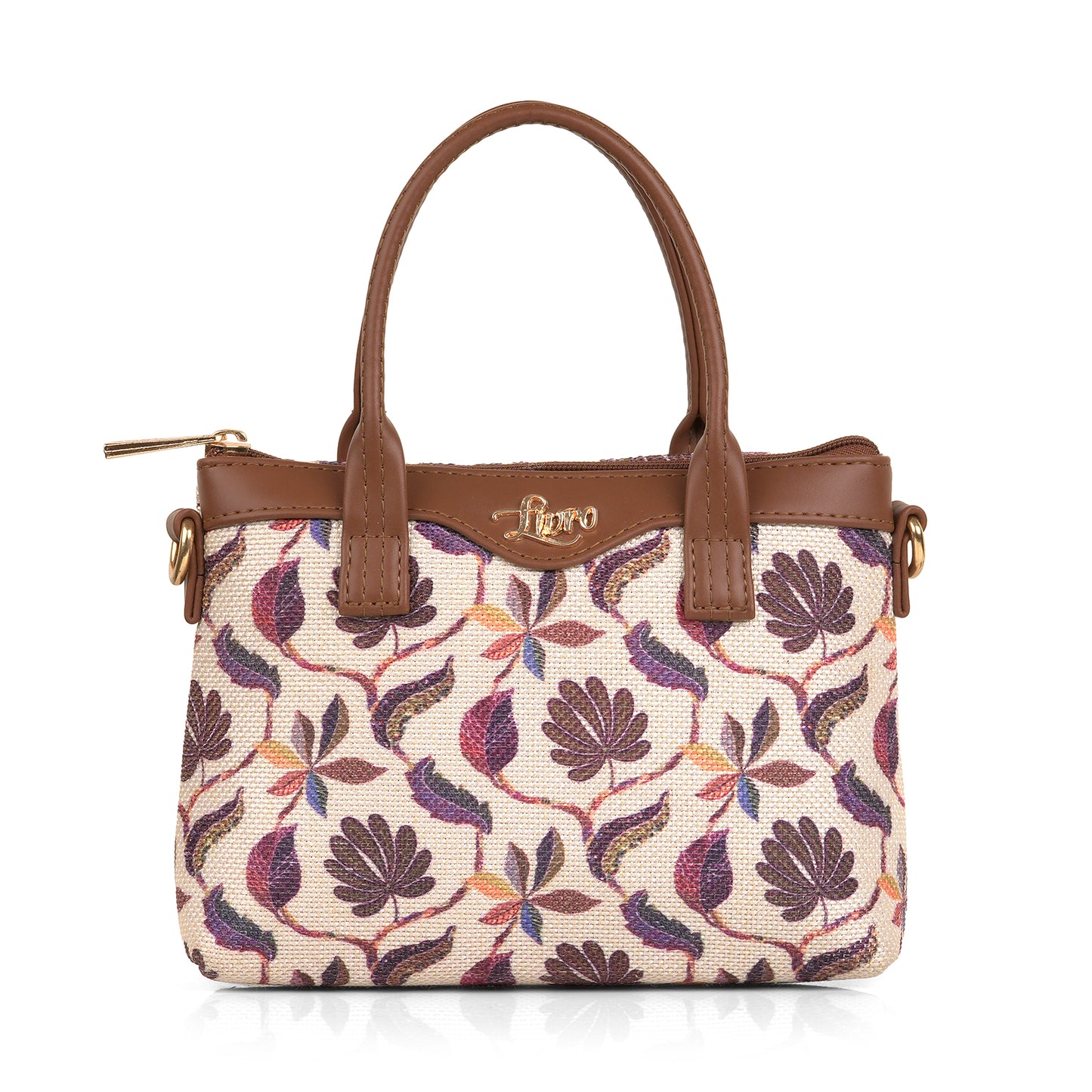 Lily Vegan Leather Threadle Multicolor Brown Sling Bag