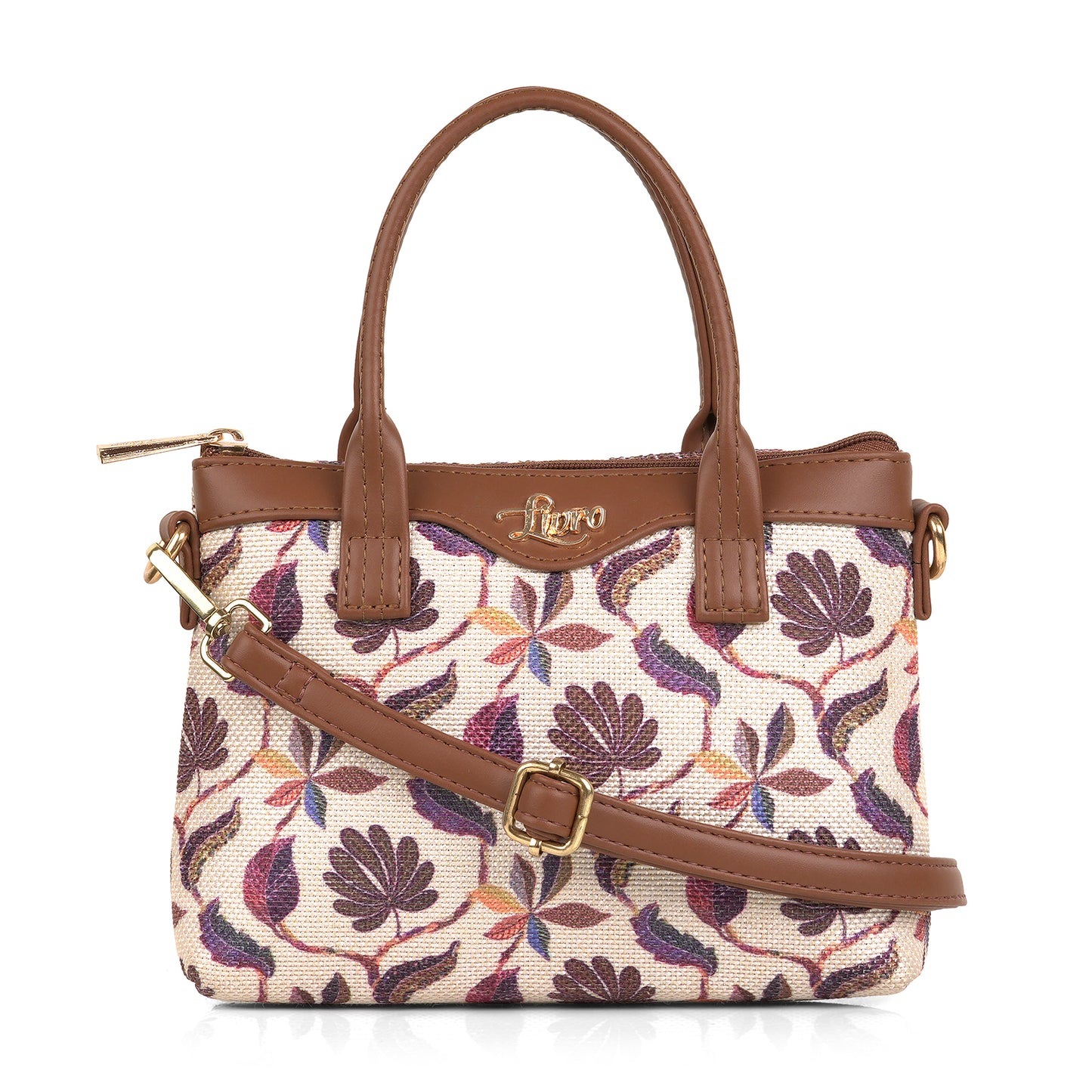 Lily Vegan Leather Threadle Multicolor Brown Sling Bag
