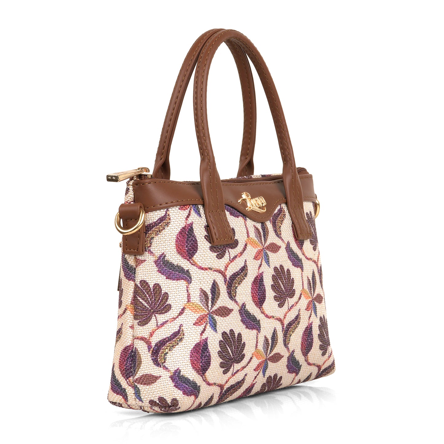 Lily Vegan Leather Threadle Multicolor Brown Sling Bag