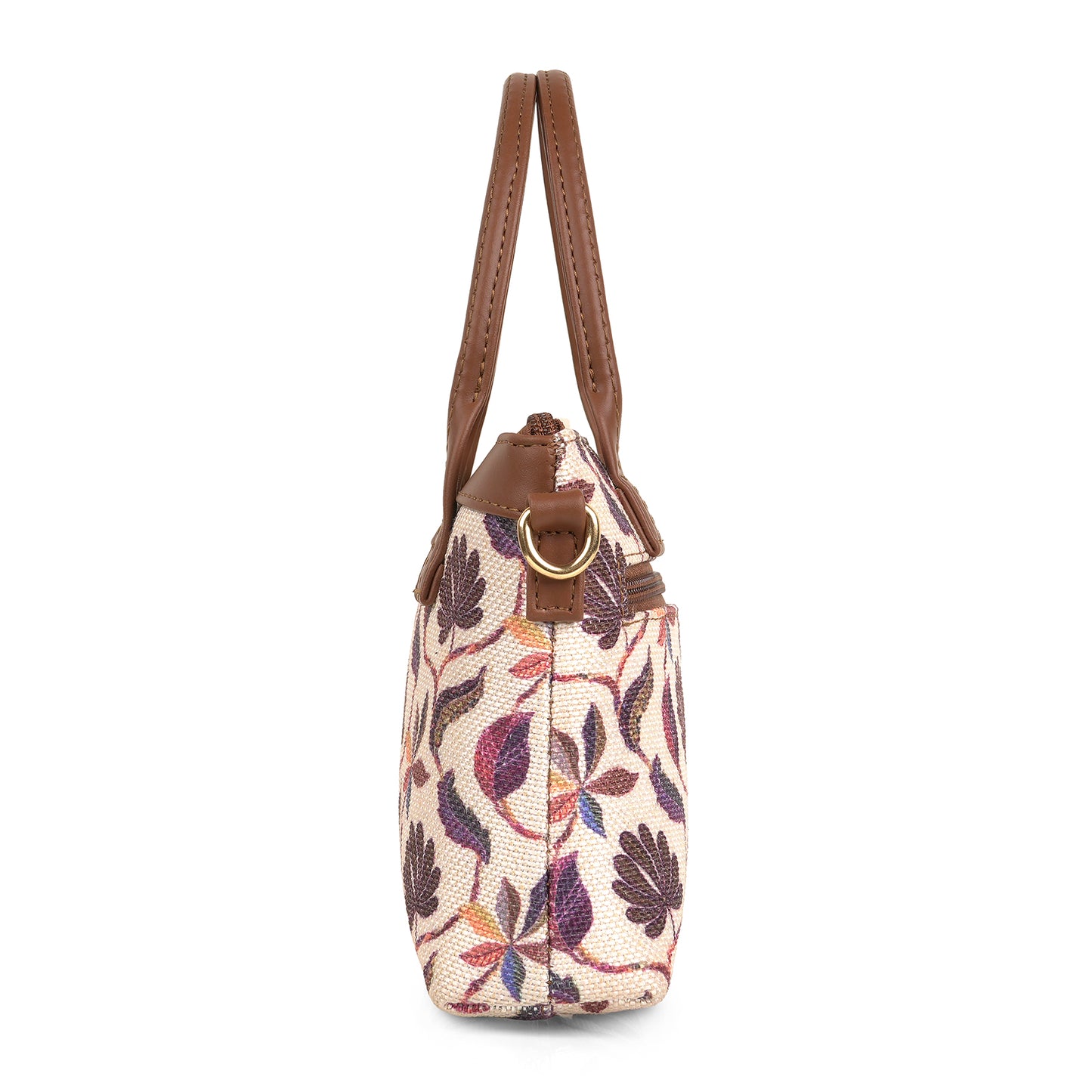 Lily Vegan Leather Threadle Multicolor Brown Sling Bag