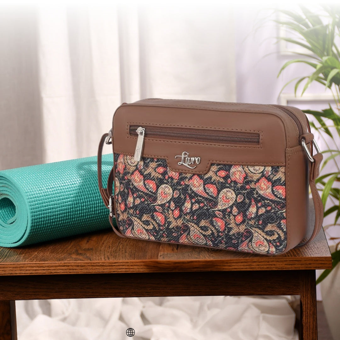 Vegan Leather Paisley Floral Sling bag