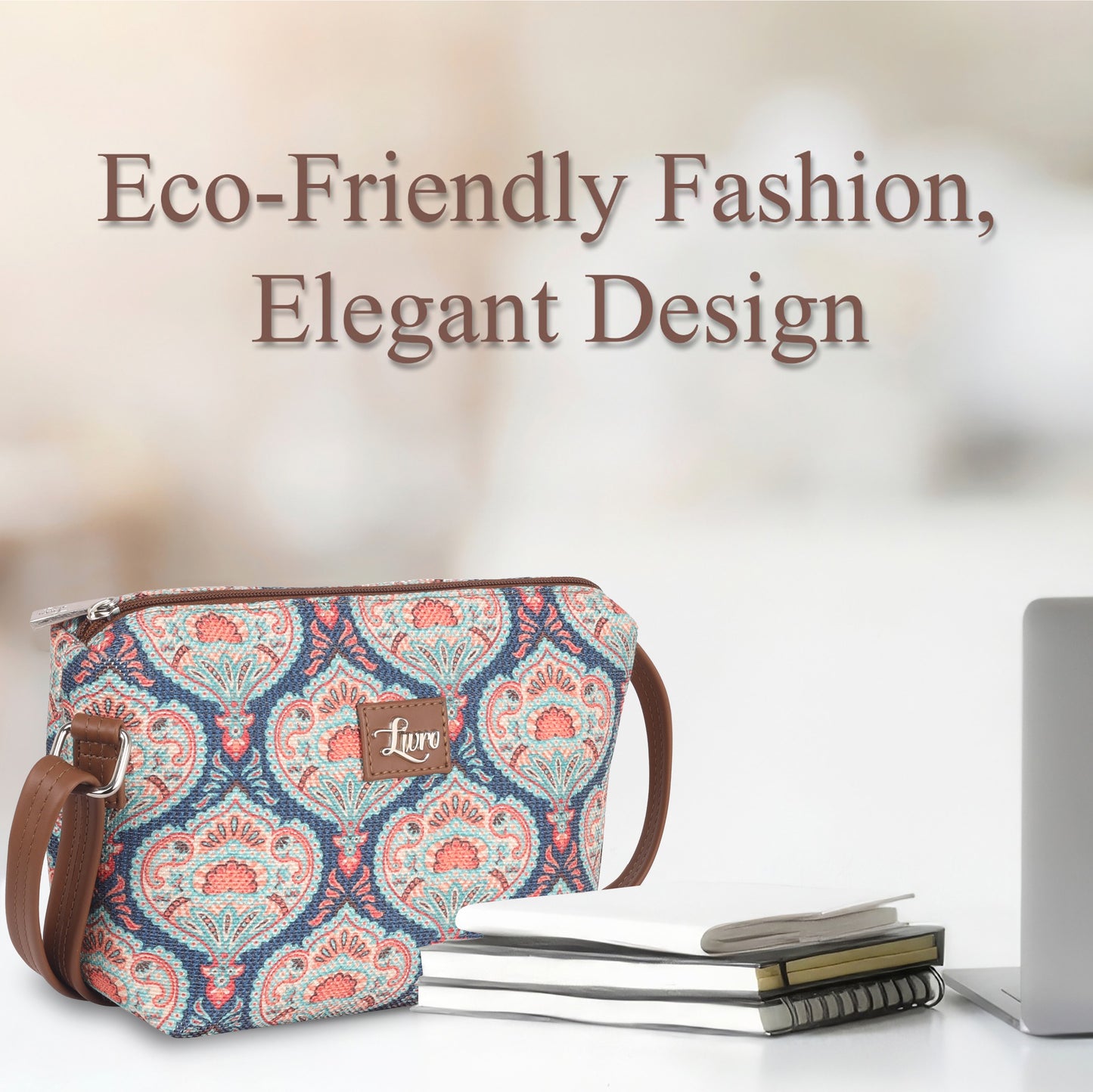 Vegan Leather Floral Flourish Sling Bag