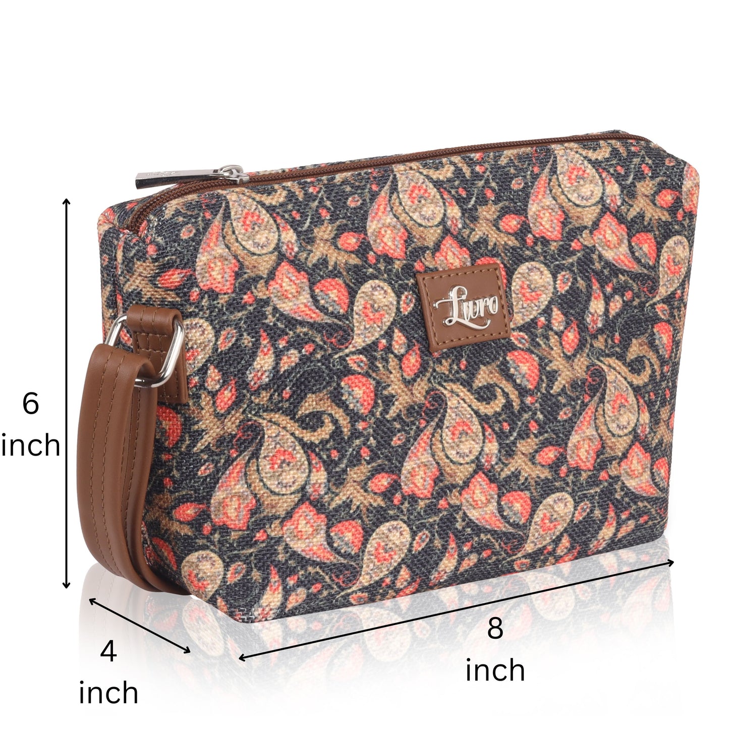 Vegan Leather Paisley Floral Sling Bag