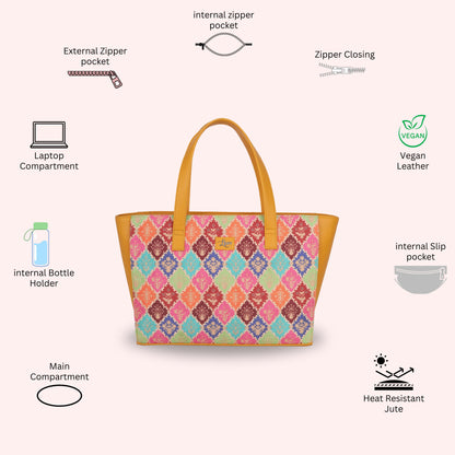 Patola Multicolour Tote Bag