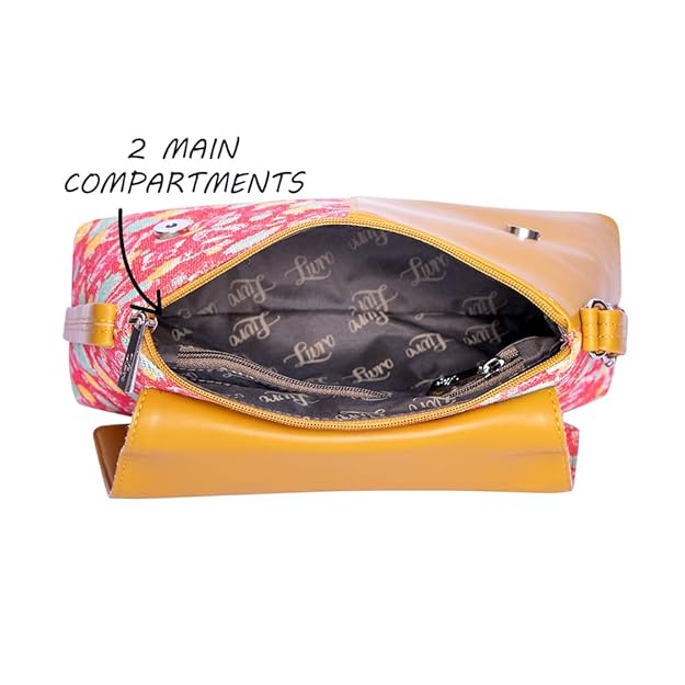 LIVRO Structured Sling Bag Women's Hand Crafted Vegan Leather Multicolor Flap Sling Bag