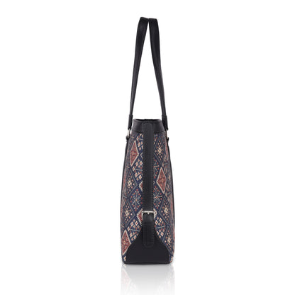 Elegant Floral Navy Blue Office Bag