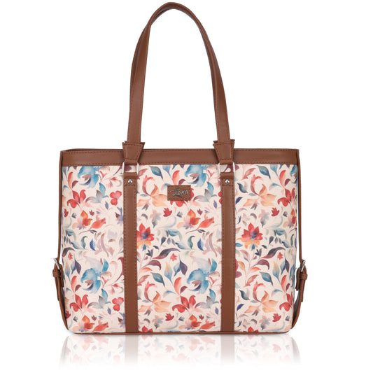 Sketchy Floral Beige Office Bag