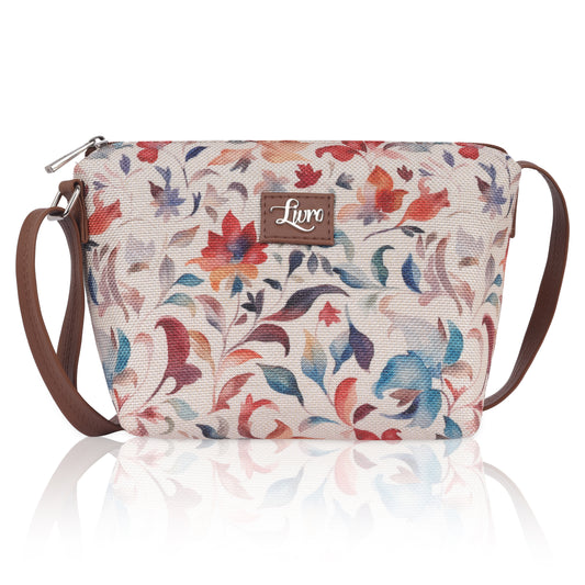 Sketchy Floral Beige Sling Bag