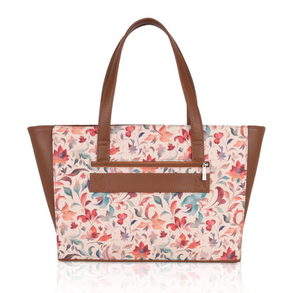 Sketchy Floral Beige Tote Bag