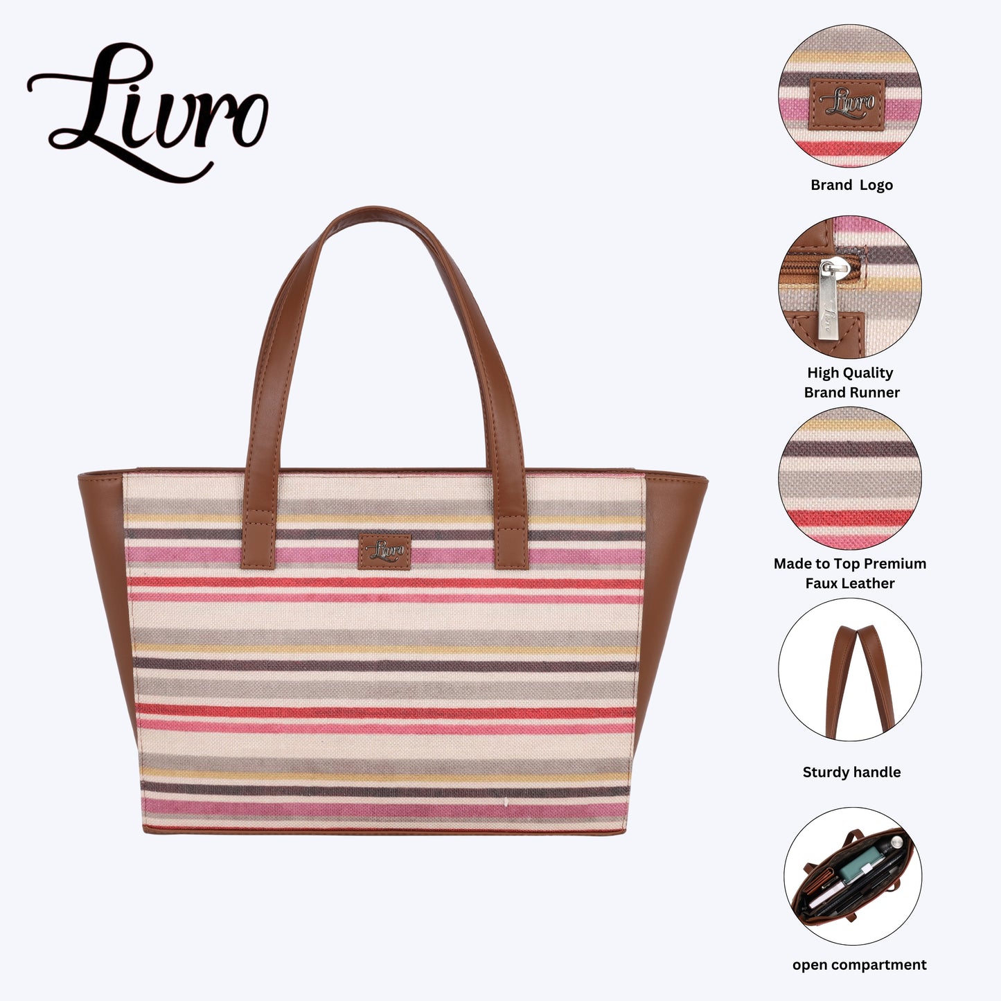 Strip Multicolour Tote Bag