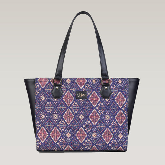 Vegan Leather Elegent Black Tote Laptop Bag For Women