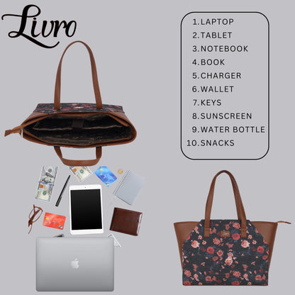 Vegan Leather Women's Office Bag for 15.6 inch Laptop, MacBook and used to traveling for shopping It also has a lot of storage space