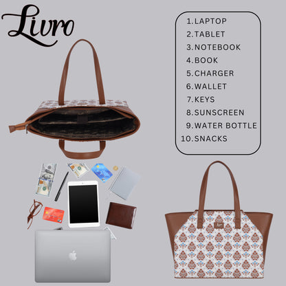 Vegan Leather Women's Office Bag for 15.6 inch Laptop, MacBook and used to traveling for shopping It also has a lot of storage space