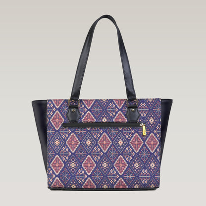 Vegan Leather Elegent Black Tote Laptop Bag For Women