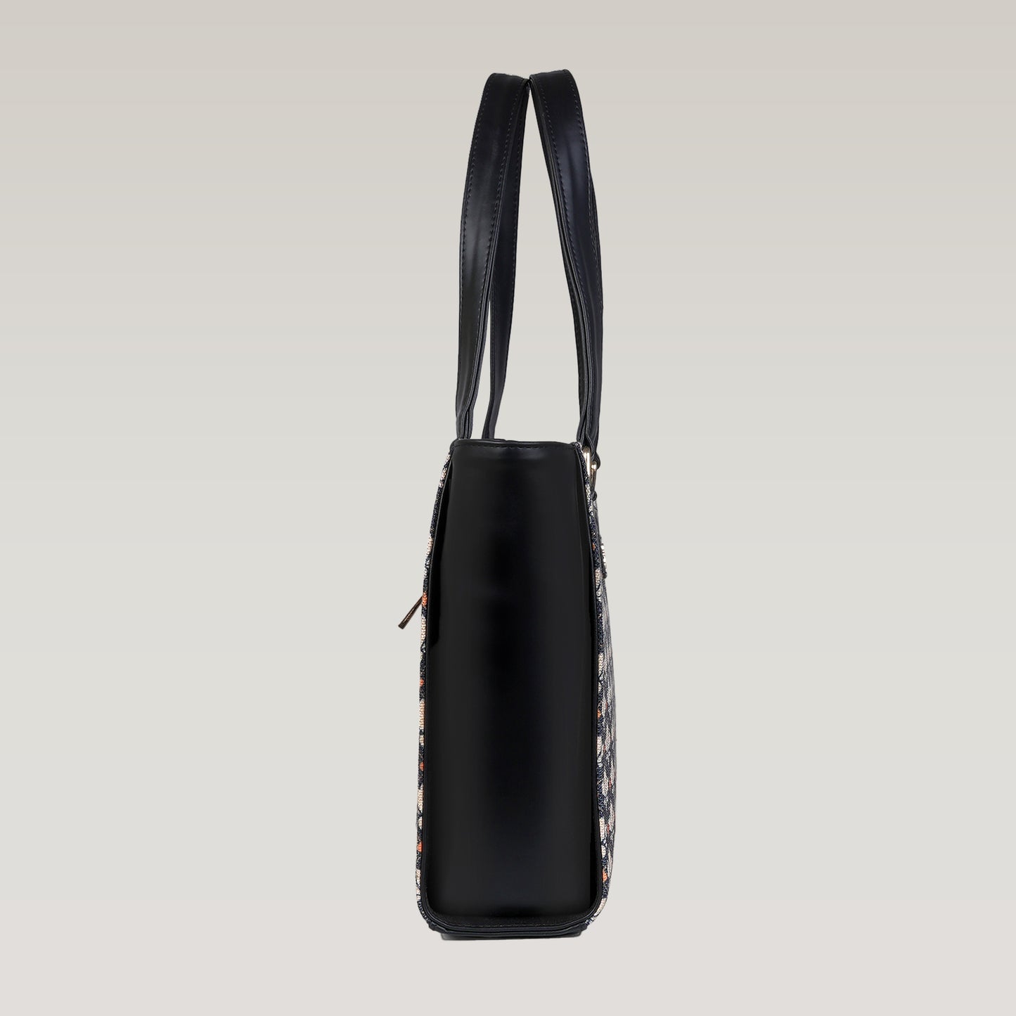 Vegan Leather Deco Floral Tote Laptop Bag For Women