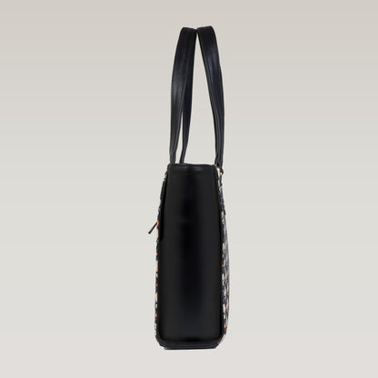 Vegan Leather Deco Floral Tote Laptop Bag For Women