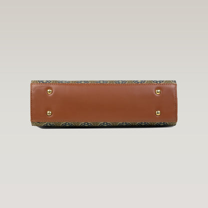 Vegan Leather Bloom Theme Tote Laptop Bag For Women